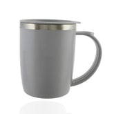 Kuber Industries Have A Nice Day Unicorn Tea Coffee Time Unbreakable hot Insulated Double Wall Plastic Stainless Steel Tea,Coffee/Milk Mug with Sipper lid (Set of 2,Grey)-KUBMARTK11114
